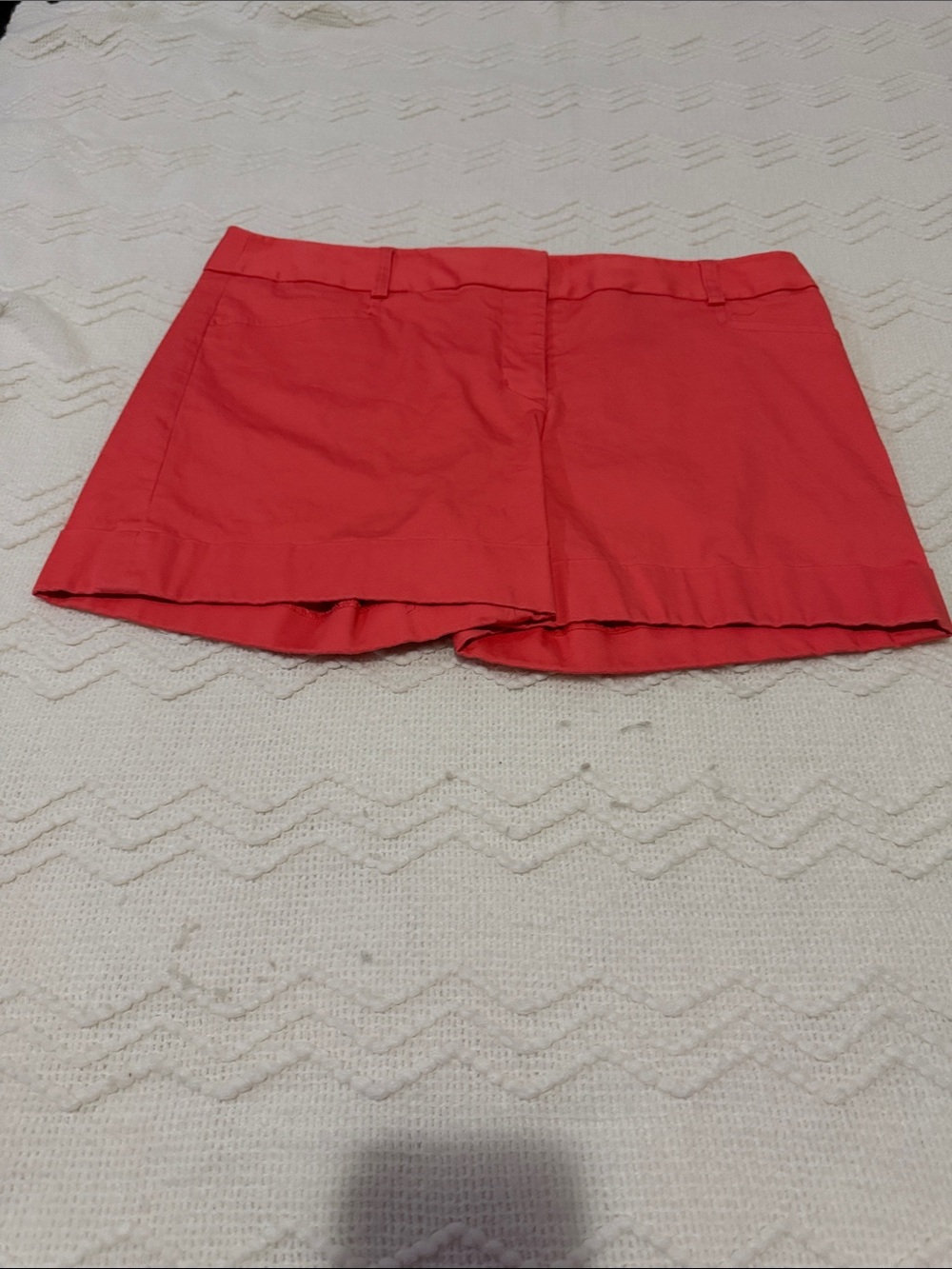 Express Coral Red Stretch Bermuda Shorts